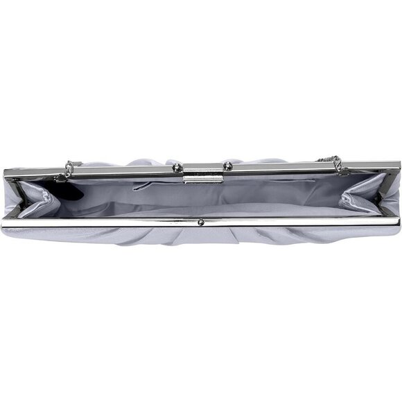 ❤️Blaire Women's Satin Frame Clutch Bag Purse with Shoulder Chain Included - Picture 5 of 6